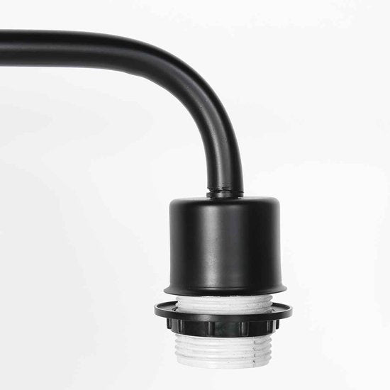 Zwarte Vloerlamp Bloeba 4169ZW van Steinhauer met verstelbare hoogte (150-165 cm) en uitrekbare zwenkarm tot 66 cm, metalen basis met blauwe velours kap Ø40cm, trendy design voor binnen.