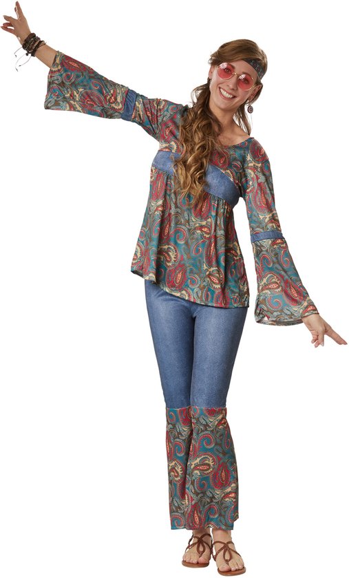 Dressforfun Hippie Girl Harmony M - verkleedkleding kostuum halloween verkleden feestkleding carnavalskleding carnaval feestkledij partykleding - 302609