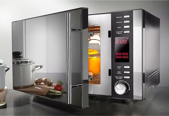 Privileg 3-in-1 Combi-Magnetron – 51,3x47,3x30,7 cm – Zilver Metaal – 900 Watt Magnetron, 1100 Watt Grill & 2500 Watt Hete Lucht – 25 Liter – 10 Vermogensniveaus – MM925EBP-PM