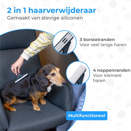 Nuvance - Haarverwijderaar voor Huisdieren - Kattenhaar Verwijderaar - Hondenhaar Verwijderaar - Pluizenverwijderaar - Blauw