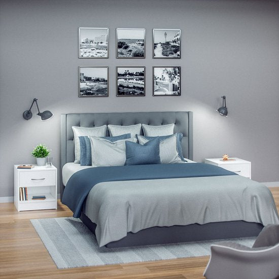 Casaria Nachtkastje Set van 2 - Hout Lade 41x39x28cm - Wit