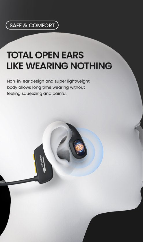 OPENAIR Bone x2 - Waterdichte Zwem Koptelefoon met MP3 Speler 32GB & Bluetooth 5.2 – Bone Conduction Sport Hoofdtelefoon – IPX8 Waterproof – Draadloze Zwem Headset voor Zwemmen, Hardlopen & Fitness