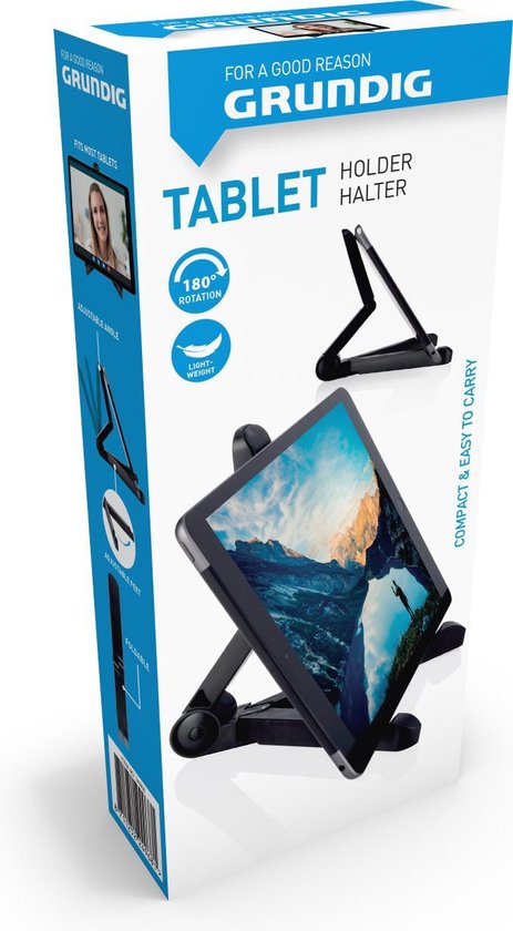 Grundig Tablethouder - opvouwbaar - Verstelbaar - Anti-Slip