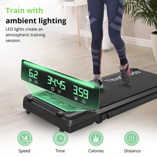 TibaGoods Loopband - 6km/h - Voor onder het bureau - Met extra olie - Nieuwe versie - tot maar liefst 130 kg