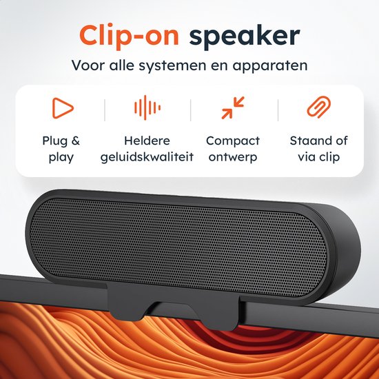 Soundbar PC - Krachtig Geluid - Draadloos - Voor Gaming - Partybox - Mini Soundbar - Speaker voor PC - 10 watt - Skoov