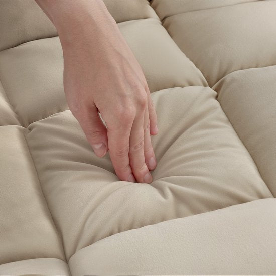 tectake® Relaxstoel XXL – Opvouwbare Vloerstoel – Verstelbare Rugleuning – Relax- & Meditatiestoel – Beige