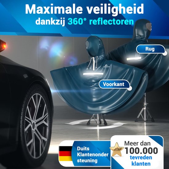 Nextcover Regenponcho Fiets voor Dames en Heren | Regencape met AquaShield 2.0 Technologie, Winddicht & Waterdicht | Ideaal voor Fietsen, Wandelen en Vissen | Fietsponcho Volwassenen Unisex Pasvorm | Poncho