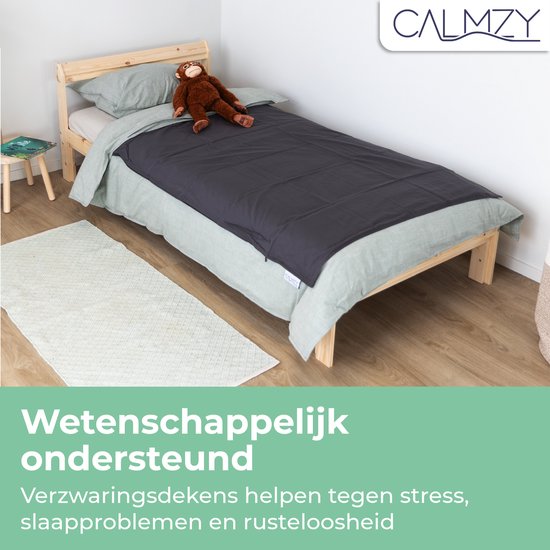 Calmzy Verzwaringsdeken Hoes Kinderen - Duvet Cover Kids 100x150 cm - Fleece Deken Kinderen en Baby - Donkergrijs