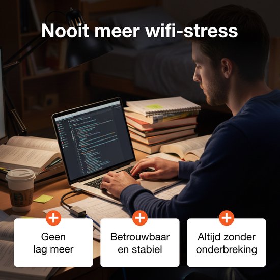 Skoov Ethernet Adapter USB A kabel - USB A naar Ethernet - Internet - Netwerk adapter - 1000 Mbps - Gigabit