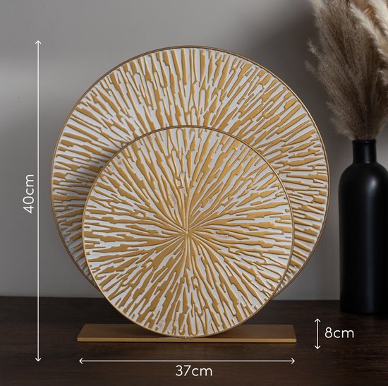 Nolt tafellamp - tafellamp slaapkamer - E27 Lamp woonkamer - Industrieel - ⌀ 40cm - Goud