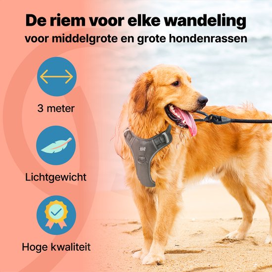 Jake and Jacky Hondenriem 3 Meter - Hondenlijn - Looplijn - Zwart