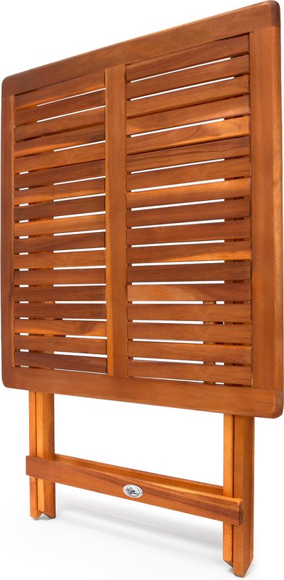 Casaria Bijzettafel - Acacia Hout Inklapbaar 70x70x73 cm - Bruin