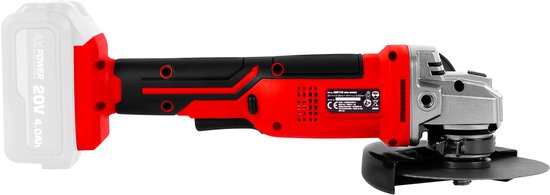 FERM - AX-POWER - AGM1126 - Accu - Haakse slijper - 125 mm - 20Volt - 8000t/min - Softgrip - Zijhandgreep op twee plaatsen - Verstelbare beschermkap - Veiligheidsschakelaar - Zonder accu en zonder lader - Geschikt voor AX en FX accu platform