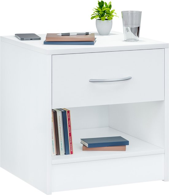Casaria Nachtkastje Set van 2 - Hout Lade 41x39x28cm - Wit