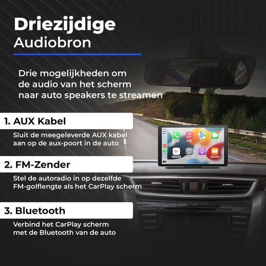 CarMe CarPlay Scherm 7 Inch - Apple CarPlay & Android Auto (Draadloos) - Touchscreen - Navigatiesysteem auto - Geschikt voor Apple CarPlay & Android Auto - Android Auto scherm