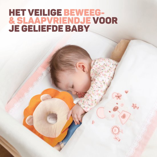 Vulpes Goods® BabyCare - Baby Hoofdbeschermer - Baby Valkussen - Baby Veiligheidskussen - Valrugzak - 3D Ademend - Veilig leren lopen - Leeuw