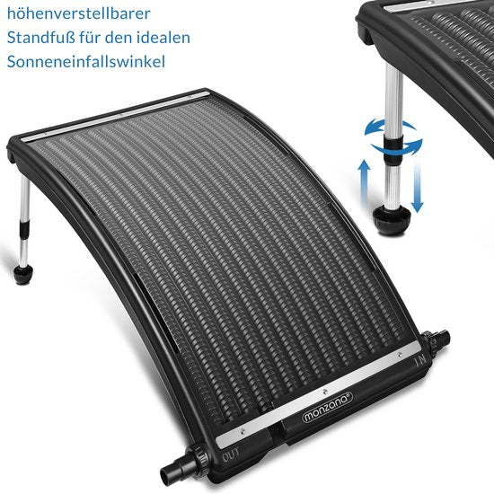 Monzana Zwembadverwarming Solar - 10000 L/h - 32&38mm – Verstelbaar