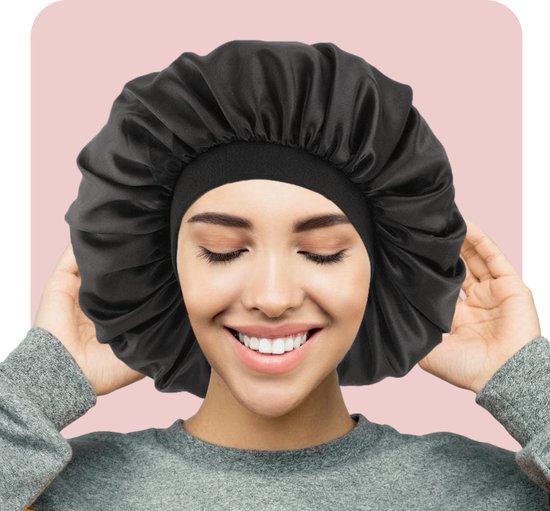 Beyeza Luxe Bonnet XL - Satijnen Slaapmuts - Haarverzorging - Haarnetjes - Elastisch - Satijn - 2 Stuks