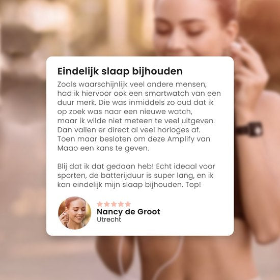 MAOO Amplify Smartwatch – Incl. Screenprotector – Hartslag, Bloeddruk & Bloedsaturatie – Slaapmonitor – Stappenteller – Afstandsmeting – Waterproof – Smartwatch Dames – iOS & Android – Roze