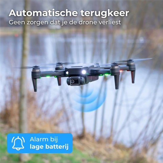 Nuvance - Drone met Camera en GPS - 1080p Mini Camera - Inclusief Opbergtas en 2 Accu's