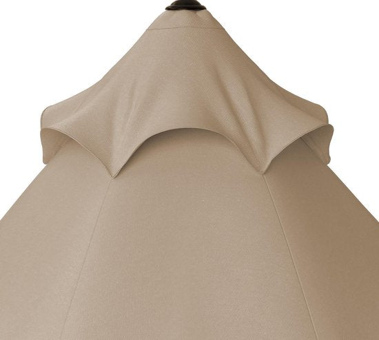 Kingsleeve Parasol Ø300cm - UV-bescherming 50+/ Slinger - Taupe