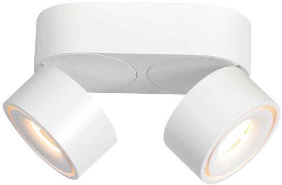 Witte 2-lamps spot Fez 2674W dimbaar draaibaar en kantelbaar kunststof/metaal Modern Mexlite