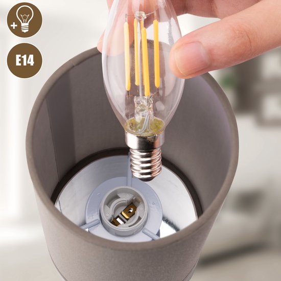 Monzana Tafellamp 2 Stuks LED – Dimbaar E14 - Chroom Taupe