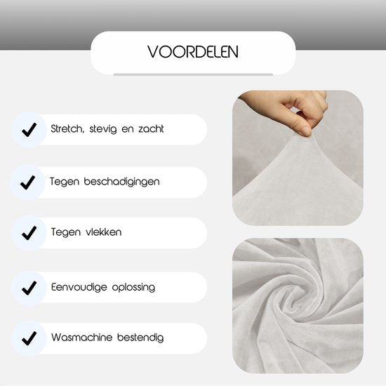 Hilvard - Bankhoes 2 zitsbanken - (145 - 175 cm) - Ivoor - Velvet - Stretch - Bankbeschermer - Meubelhoes - Tegen beschadigingen en vlekken - Zetelhoes - Zetelovertrek