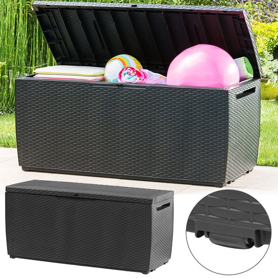 Keter Opberbox Capri - 305L Wielen Vergrendelbaar - Antraciet