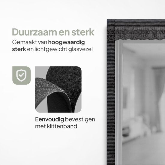 O'DADDY Deurgordijn Deluxe FIBER - Magnetisch Vliegengordijn - Voor Nieuwbouw en Standaard Deuren - Eenvoudige Installatie - Zwarte Hor - 85x205 cm