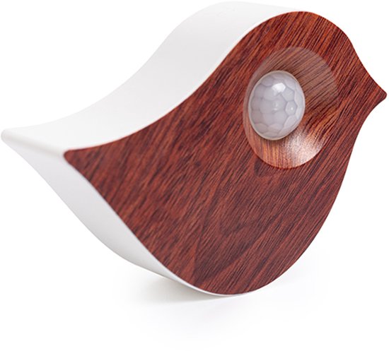Nexxt Vogelgeluiden Vogel met Sensor voor op Toilet - Aanpasbaar Volume - WC - Bewegingsmelder - 10,2 x 3,5 x 8,6 cm - 90 g - Kastje - Bird Box - Donker Bruin