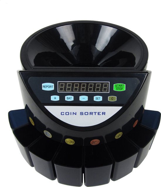 Truskore® - Geldtelmachine - Munttelmachine - Zwart - Muntsorteerder - Incl. Grats Opberg- en Stofhoes - Coin counting B9001