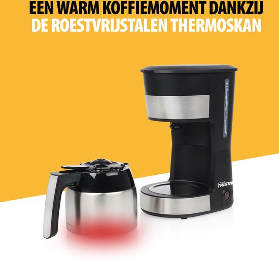 Tristar Koffiezetapparaat filterkoffie 900W - CM-1283 - 1 L, 10 koppen - Camping geschikt - Thermoskan