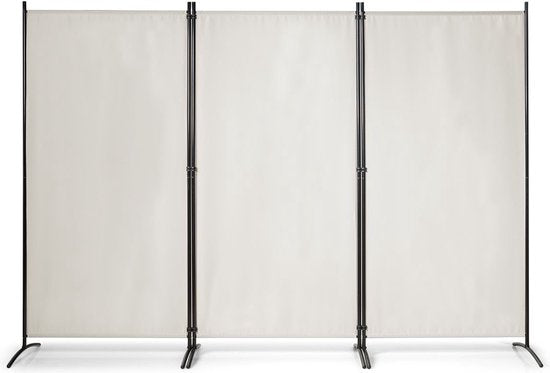 Coast 3 Panelen Roomdivider - Inklapbaar - 260 x 183 cm - Wit - Polyester/Staal