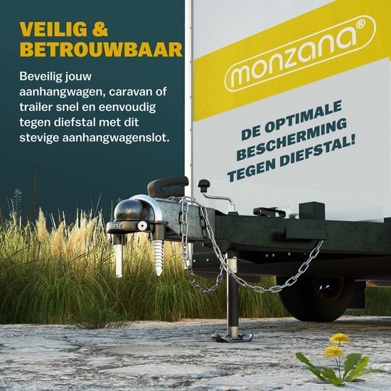 Monzana Disselslot - Verchroomd Staal incl. 2 Sleutels - Zwart