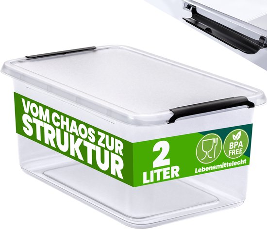 DEUBA Opbergbox - 2l BPA Vrij Stapelbaar - 20x15x12cm