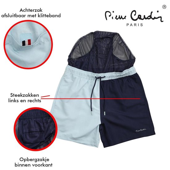 Pierre Cardin - Heren Zwembroek - Sky - Navy