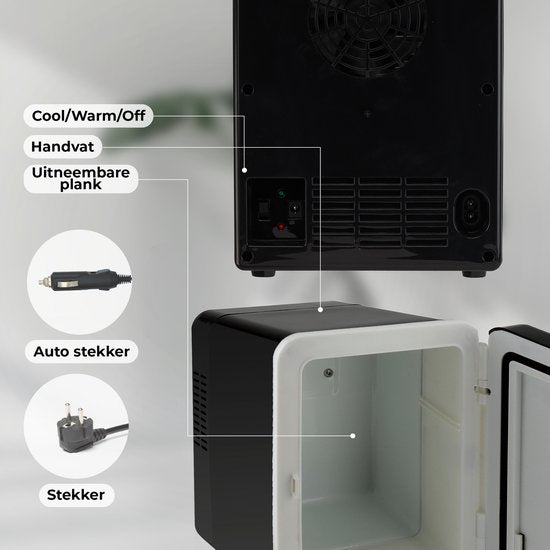 Denver Mini Koelkast - Koelen en Verwarmen - Skincare fridge - 12v Auto aansluiting - MFR404