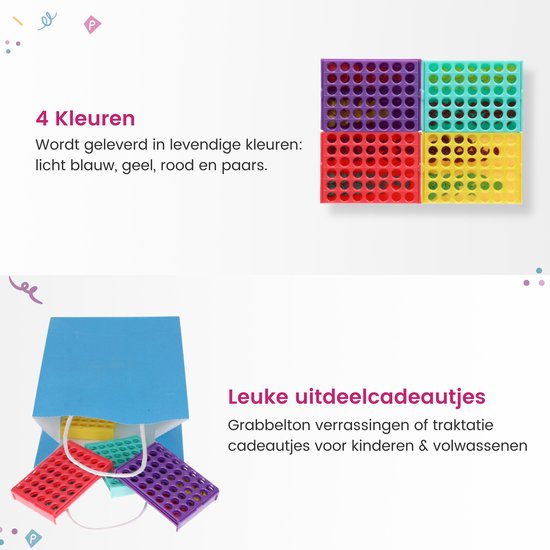 Partizzle 24x Mini Vier op een rij Spellen - Gezelschapsspel / Reisspel / Breinbrekers - Uitdeelcadeautjes Voor Familie - Grabbelton Klein Speelgoed Spelletjes - Traktatie Cadeautjes - Voor Kinderen & Volwassenen