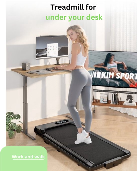 TibaGoods Loopband - 6km/h - Voor onder het bureau - Met extra olie - Nieuwe versie - tot maar liefst 130 kg