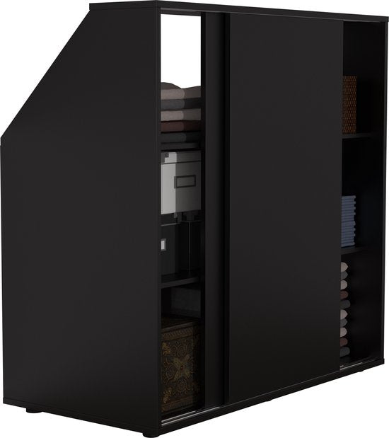 VDD - Kledingkast schuine wand zolder slaapkamer - Opbergkast geschikt voor schuine wanden - 100 x 100 x 50 cm -Zwart
