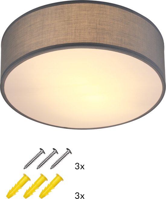 Monzana Plafondlamp - 40W Rond 30cm Fitting E27 - Grijs