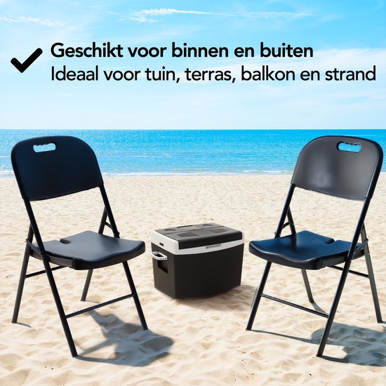 Brixy Klapstoelen – Set van 4 - Vouwstoelenset - Zware Kwaliteit - Weersbestending - Opvouwbare Stoelen - 47 x 54 x 87 CM – Zwart