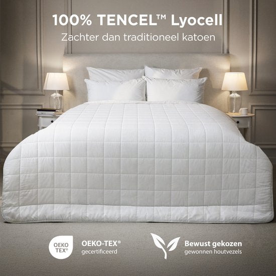 CozySense® Verzwaringsdeken 5kg - 100% Tencel - Weighted Blanket – Zwaartedeken met temperatuurregulatie en ademend comfort - GLASS-Flow® Drukverdeling - 1-Persoons - Wit