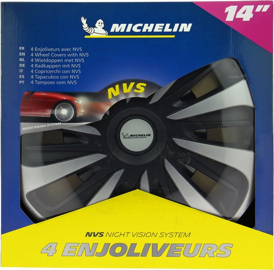 Michelin Wieldoppen 14 inch - zilver/zwart - nvs