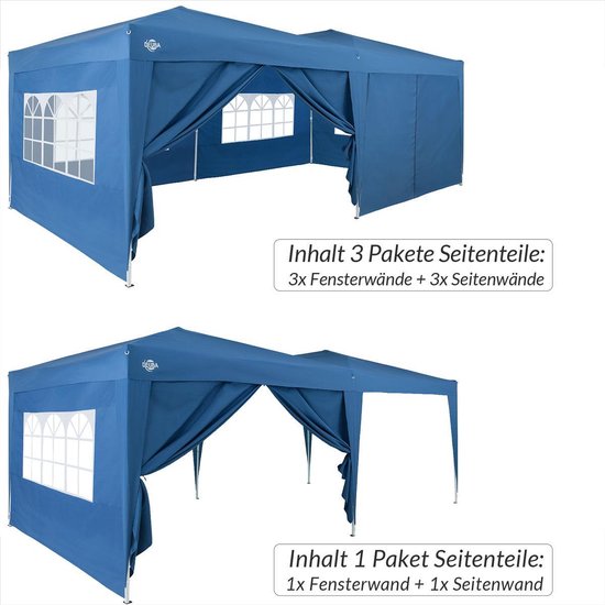 Deuba Zijwanden Paviljoen - 2-Delig - Blauw 3x2m