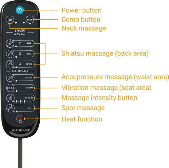 Medisana MCG 820 Massagekussen – Shiatsu Rug- en Nekmassage – Warmtefunctie – Ergonomisch Ontwerp – Ontspannende Spiermassage