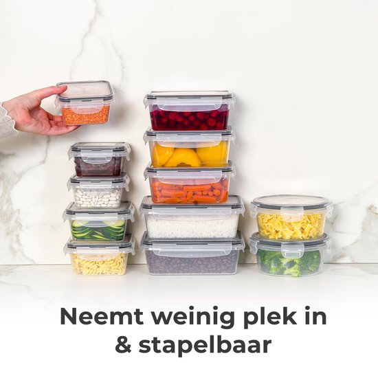Stosh Vershoudbakjes - Meal Prep Bakjes - Diepvriesbakjes - Voedselcontainer - 6 stuks - Plastic - BPA vrij