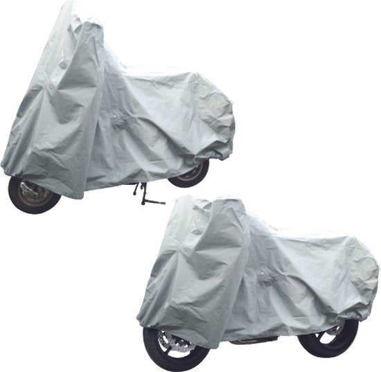 Dunlop Motorhoes en Scooterhoes - Universele Scooter- en Motor Hoes - Geschikt voor Windscherm - Motorhoes Waterdicht Buiten - 246 x 104 x 127 cm - Kunststof - Grijs