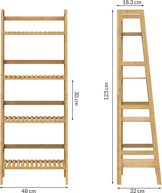 Casaria stelling bamboe 123x48x32cm
